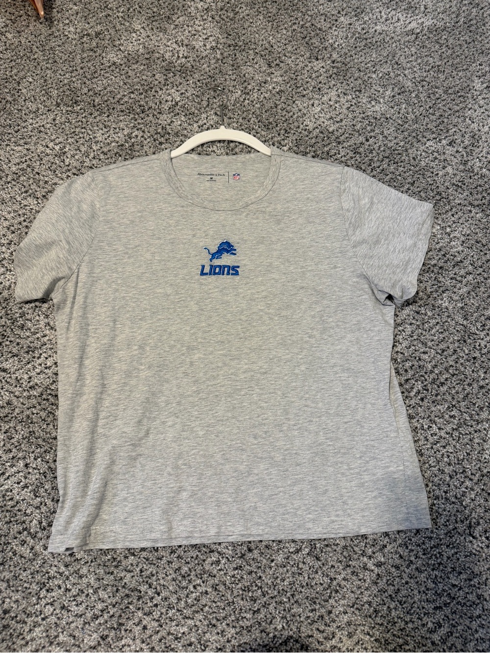 Abercrombie & Fitch Gray Tee with Blue Lions Logo